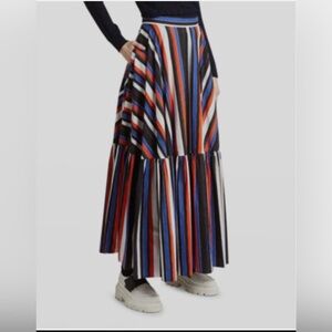 Plan C Multicolor Striped Maxi Skirt Women’s Size 40 Small